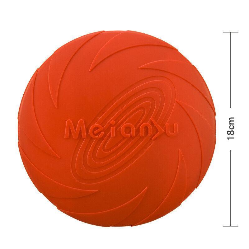 Frisbee Toy for Dogs Outdoor Fetch Training Soft Rubber Pet Flying Disc 18cm - Blue