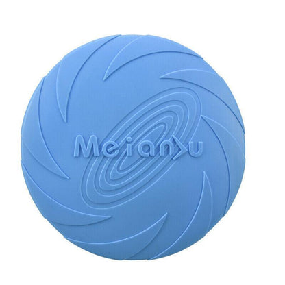 Frisbee Toy for Dogs Outdoor Fetch Training Soft Rubber Pet Flying Disc 18cm - Blue