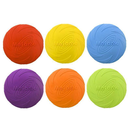 Frisbee Toy for Dogs Outdoor Fetch Training Soft Rubber Pet Flying Disc 18cm - Green