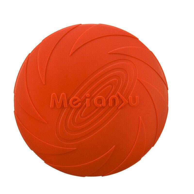 Frisbee Toy for Dogs Outdoor Fetch Training Soft Rubber Pet Flying Disc 18cm - Orange