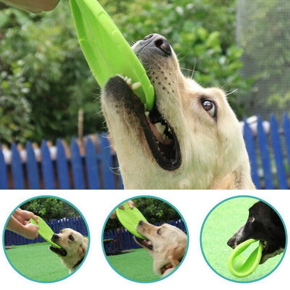 Frisbee Toy for Dogs Outdoor Fetch Training Soft Rubber Pet Flying Disc 18cm - Purple
