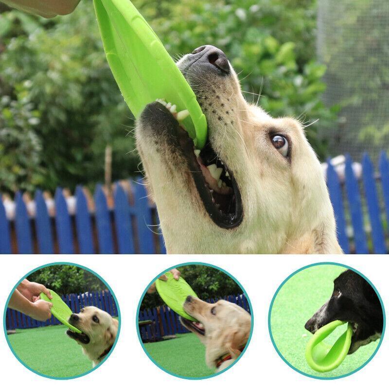 Frisbee Toy for Dogs Outdoor Fetch Training Soft Rubber Pet Flying Disc 18cm - Yellow