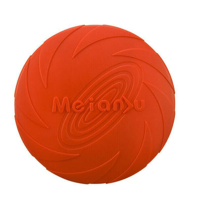 Frisbee Toy for Dogs Outdoor Fetch Training Soft Rubber Pet Flying Disc 18cm - Yellow