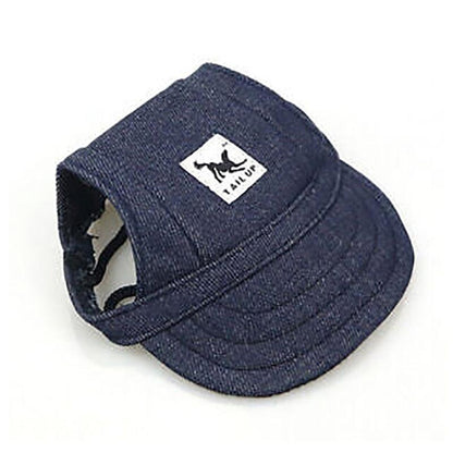 Dog Baseball Cap Outdoor Pet Sun Hat Summer Canvas Visor Puppy XL - Blue