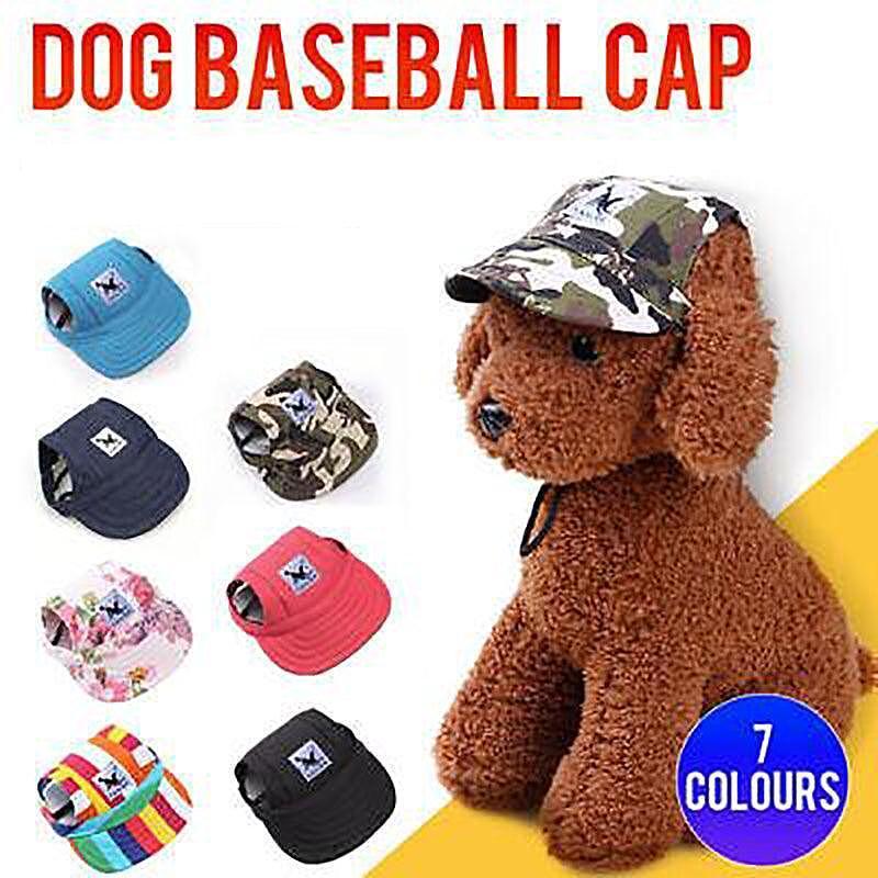 Dog Baseball Cap Outdoor Pet Sun Hat Summer Canvas Visor Puppy XL - Red