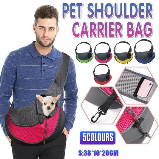 S Size Pet Shoulder Carrier Bag Puppy Cat Dog Travel Sling Backpack Portable - Green