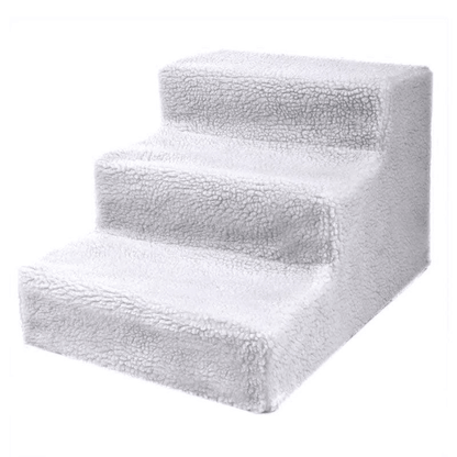 3 Steps Pet Stairs with Soft Cover for Small Dogs and Cats Portable Climbing Ramp