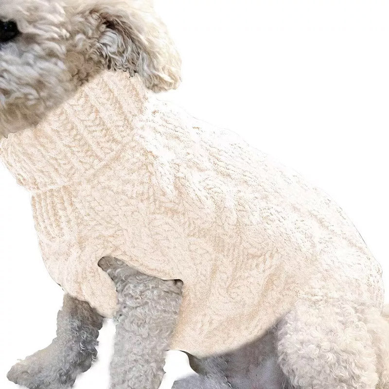 Puppy Dog Jumper Winter Warm Knitted Sweater Pet Clothes Small Dogs Coat Thermal S Size - Grey