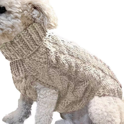 Puppy Dog Jumper Winter Warm Knitted Sweater Pet Clothes Small Dogs Coat Thermal S Size - White