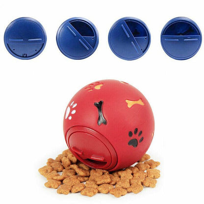 11cm Dog Pet Fun Tough-Treat Ball Tumbler Mental Food Dispenser Feeder Puzzle Toy - Blue