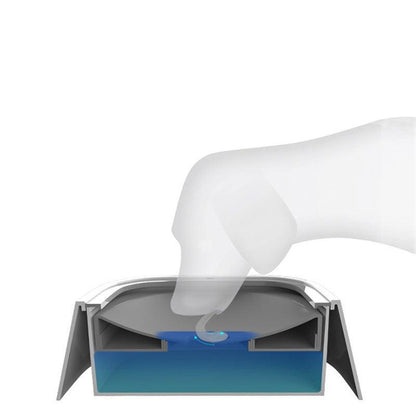 1.5L Pet Water Bowl No-Spill Design Slow Drinking Feeder with Non-Slip Base - Blue