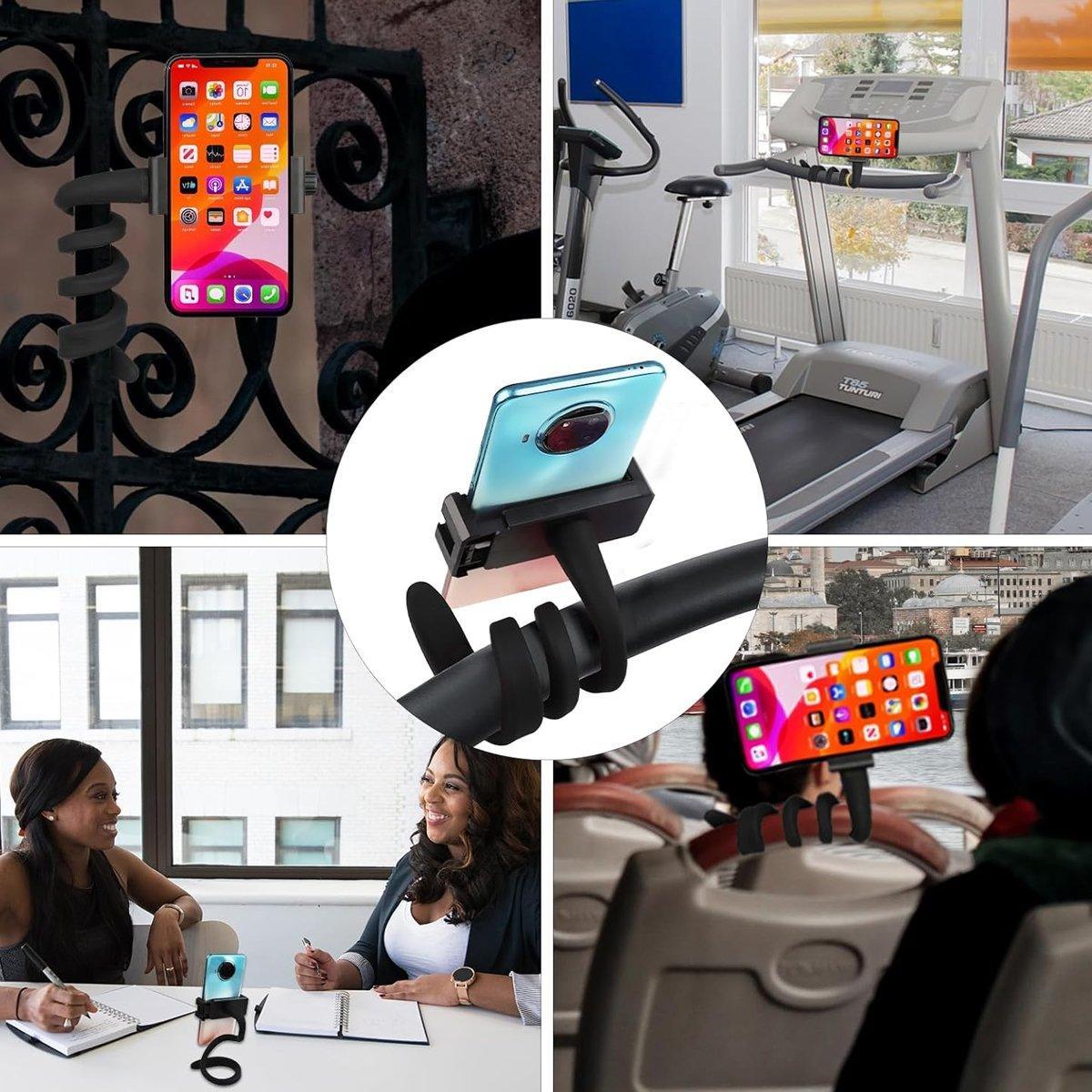 Universal Flexible Phone Holder Silicone Hose Stroller Crib Mount Stand Bracket