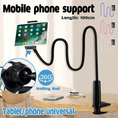 Adjustable Flexible Phone Tablet Holder with Clamp for Bed Desk Mount Use - Pink