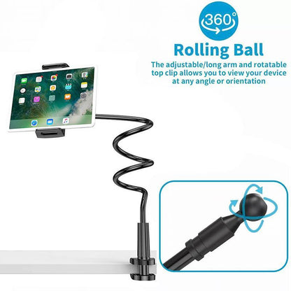 Adjustable Flexible Phone Tablet Holder with Clamp for Bed Desk Mount Use - Pink