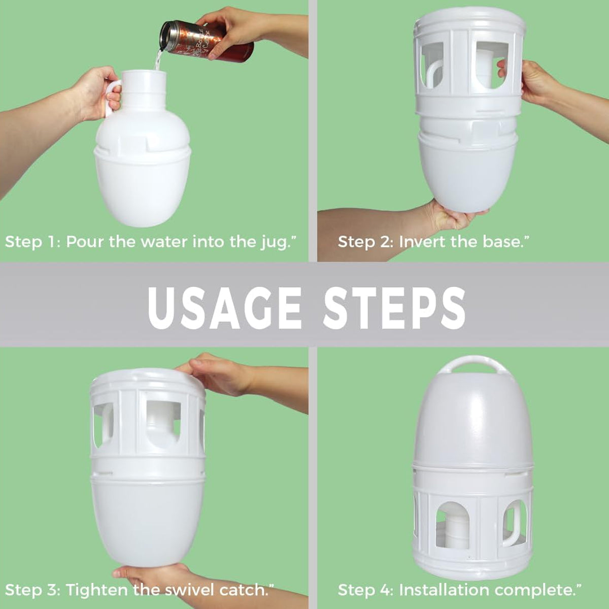 3L Pigeon Drinker White Plastic Drinking Pot Carrier Bird Water Dispenser Feeder