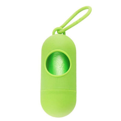 Portable Dog Waste Bag Dispenser with Refill Rolls for Pet Walking Cleanup - Light Green + Dark Green