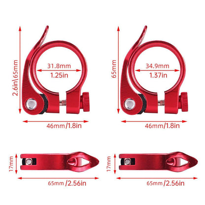 Quick Release Bicycle Seat Tube Clamp Multi Color Lever Lock Cycling Accessories - Silver-3-4