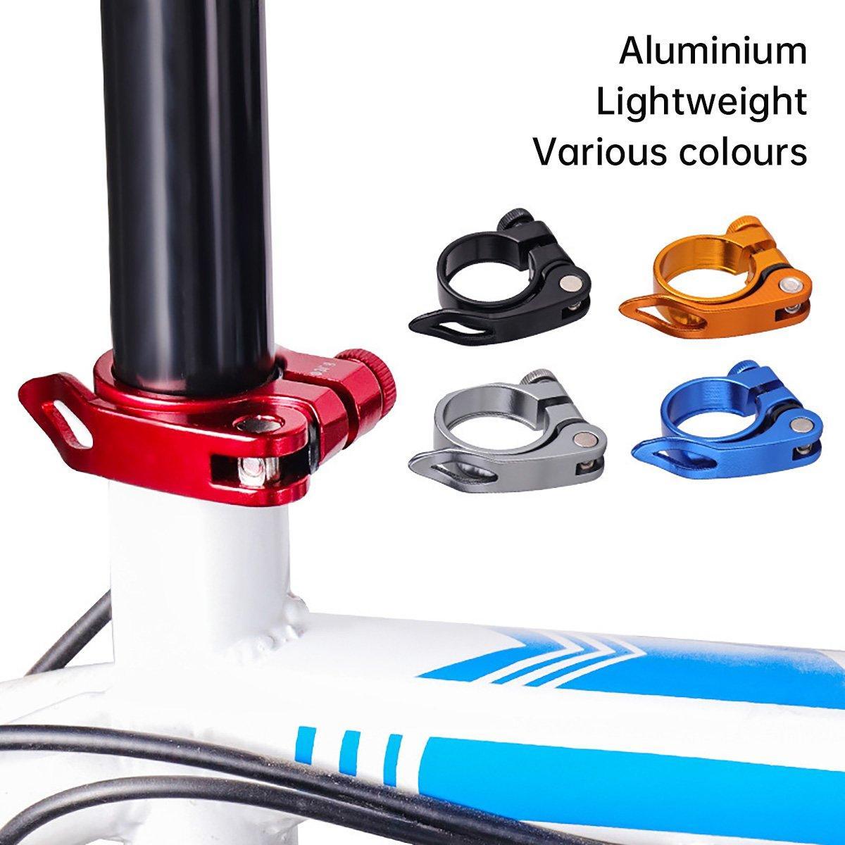 Quick Release Bicycle Seat Tube Clamp Multi Color Lever Lock Cycling Accessories - Silver-3-4