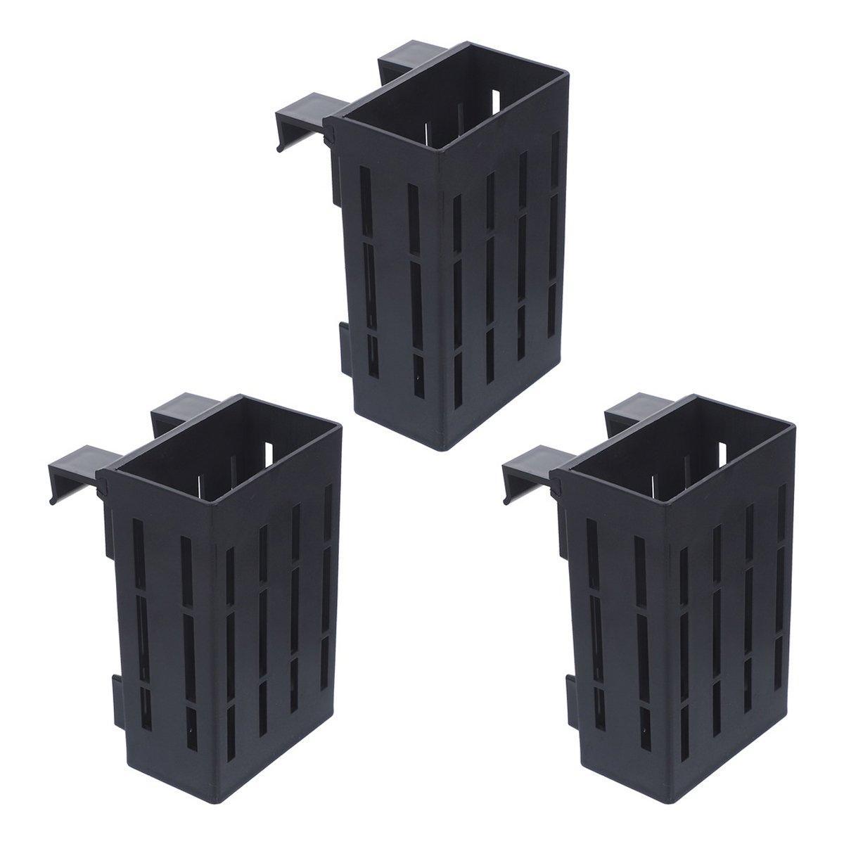 Hydroponic Plant Storage Rack Fish Tank Decoration Square Aquarium Basket Holder - Black