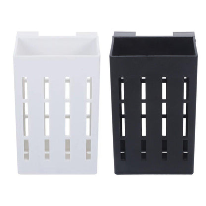 Hydroponic Plant Storage Rack Fish Tank Decoration Square Aquarium Basket Holder - White