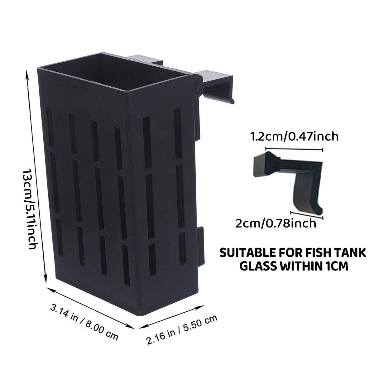 Hydroponic Plant Storage Rack Fish Tank Decoration Square Aquarium Basket Holder - White