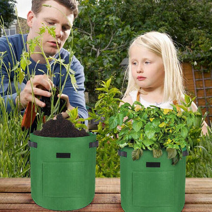 10 Gallon Potato Grow Planter Container Bag Pouch Root Plant Growing Pot Side Window - Green