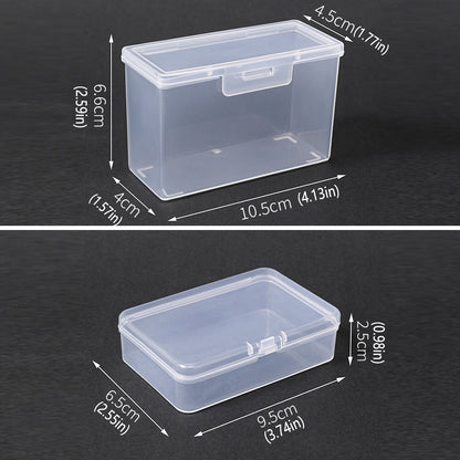 10PCS Card Storage Box Transparent Plastic Holder ID Business Card Organizer - Long And Tall
