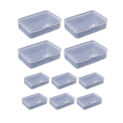 10PCS Card Storage Box Transparent Plastic Holder ID Business Card Organizer - Long And Tall