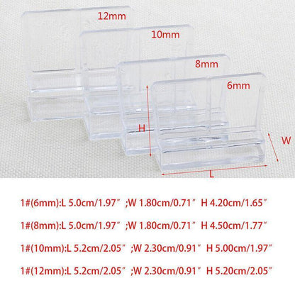 4Pcs Plastic Clips Glass Cover Support Holder Aquarium Fish Tank 6/8/10/12Mm New - 12MM