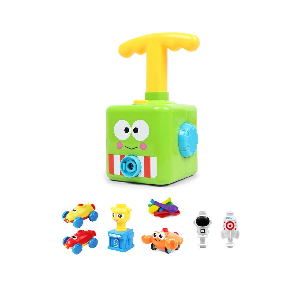 Kids Balloon Powered Car Toy Air Pump Racer Launcher Fun Vehicle Pump Toys - Frog