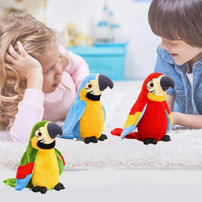 Interactive Talking Electric Plush Parrot for Early Learning and Entertainment - Green