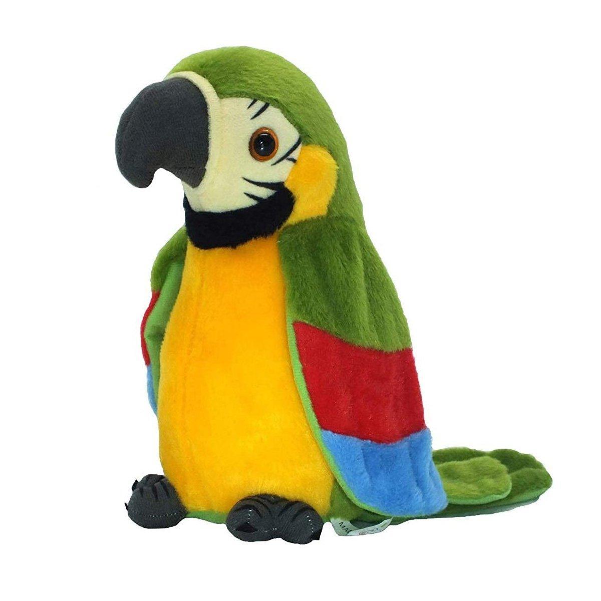 Interactive Talking Electric Plush Parrot for Early Learning and Entertainment - Green