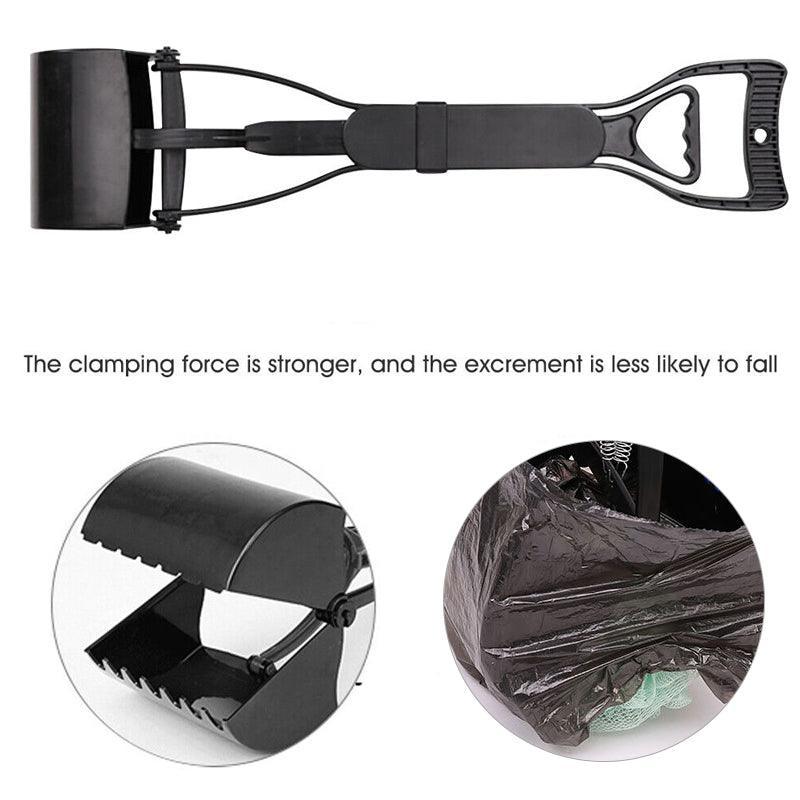 Long Handle Pet Pooper Scooper with Clamping Jaw for Dog Waste Pickup Outdoor Use