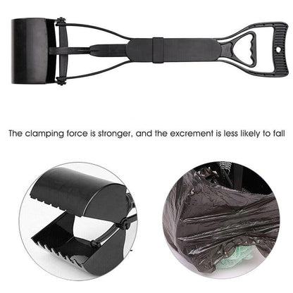 Long Handle Pet Pooper Scooper with Clamping Jaw for Dog Waste Pickup Outdoor Use