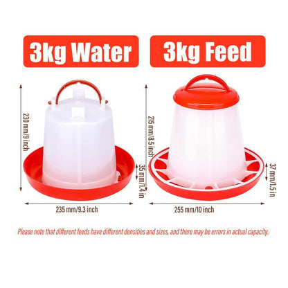Durable Poultry Feeder and Waterer for Chicken and Chook Farming Use - Feeder