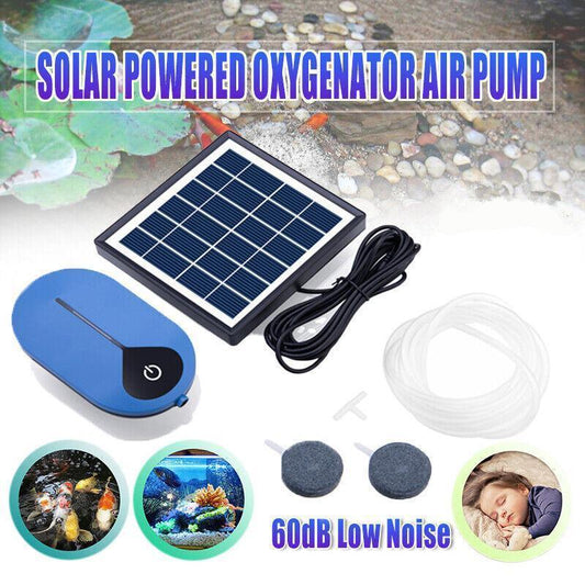 Auto Day/Night Solar Powered Oxygenator Air Pump Oxygen Aerator Fish Pond Pool