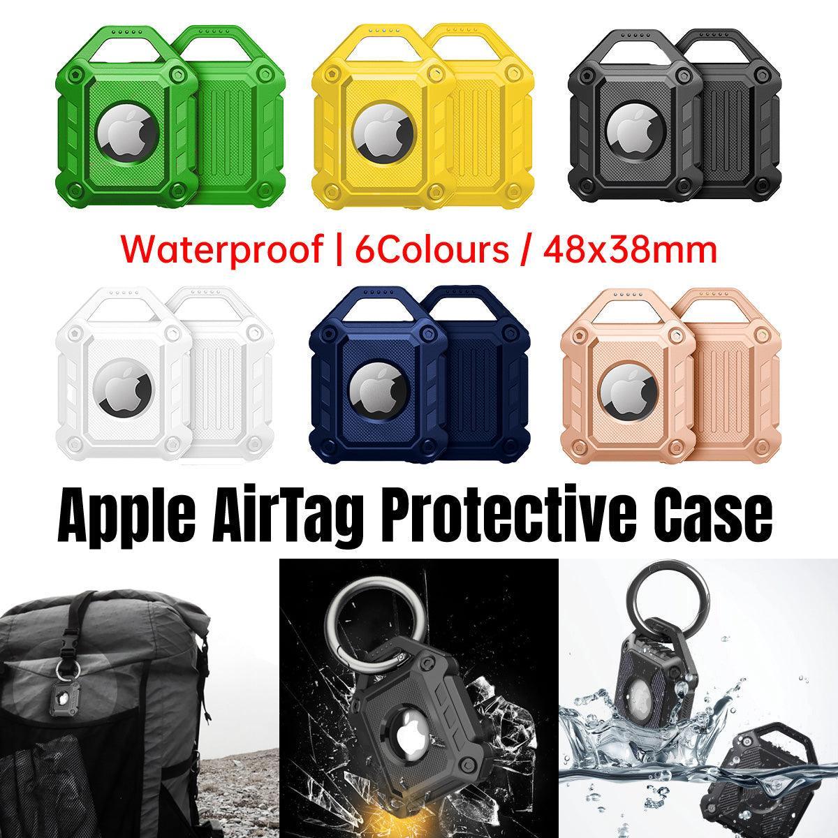 Waterproof Apple AirTag Protective Case TPU Cover Air Tag Tracker Loop Holder - Green