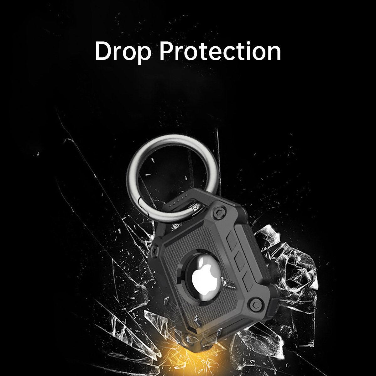 Waterproof Apple AirTag Protective Case TPU Cover Air Tag Tracker Loop Holder - White