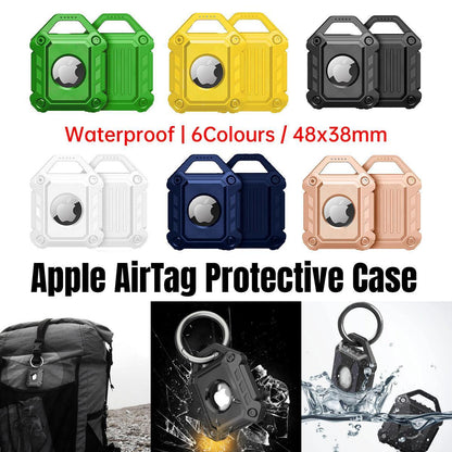 Waterproof Apple AirTag Protective Case TPU Cover Air Tag Tracker Loop Holder - Yellow