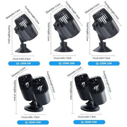 Aquarium Wave Maker Fish Tank Water Circulation Pump Powerhead with Suction Cup - 600M 20W