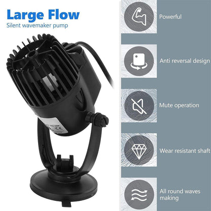 Aquarium Wave Maker Fish Tank Water Circulation Pump Powerhead with Suction Cup - 600M 20W