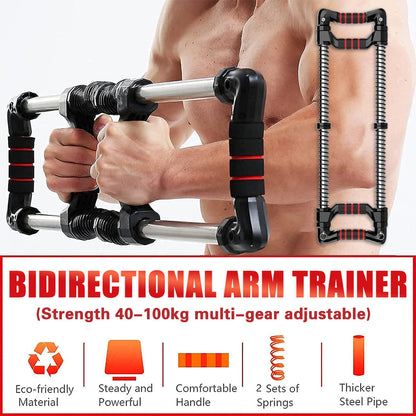 Arm Trainer Pull Press Bar 100kg Resistance Chest Abdomen Home Fitness Equipment