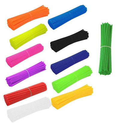 72PCS Wheel Spoke Wrap Sleeves Mountain Bike Bicycle Mtb Wraps Skins Covers - Black