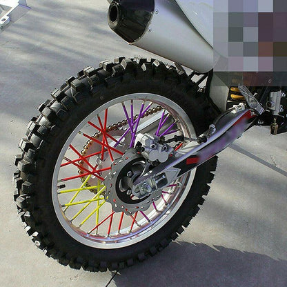 72PCS Wheel Spoke Wrap Sleeves Mountain Bike Bicycle Mtb Wraps Skins Covers - Black