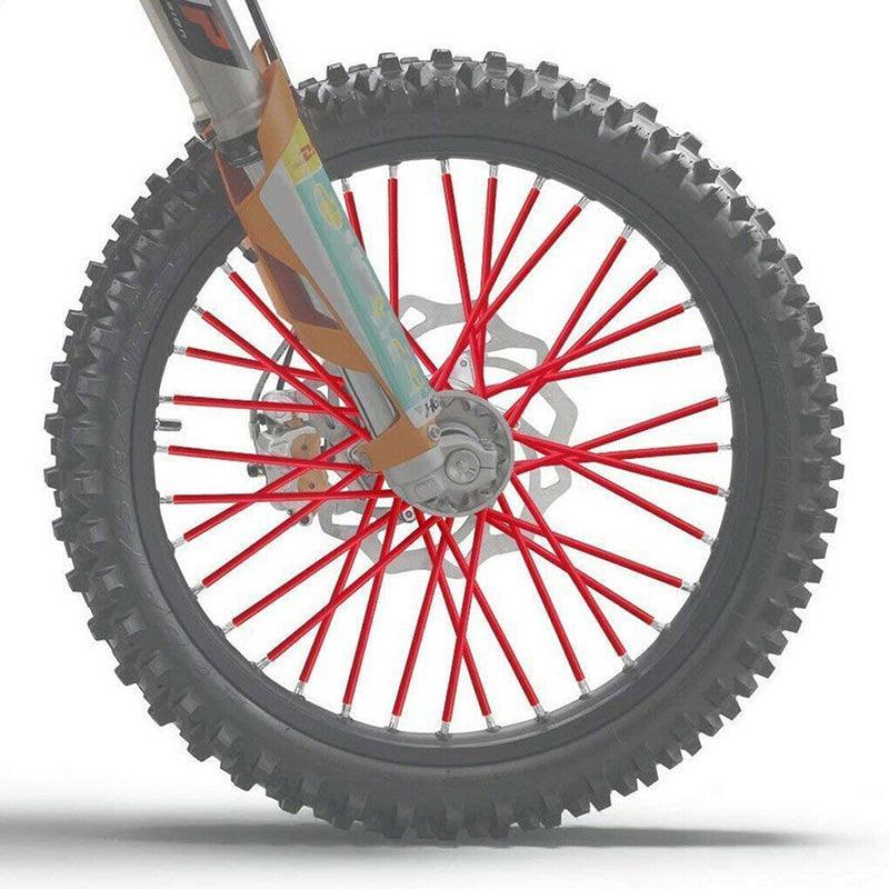 72PCS Wheel Spoke Wrap Sleeves Mountain Bike Bicycle Mtb Wraps Skins Covers - Black