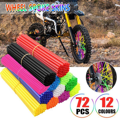72PCS Wheel Spoke Wrap Sleeves Mountain Bike Bicycle Mtb Wraps Skins Covers - Dark Yellow