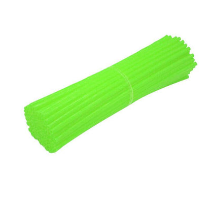 72PCS Wheel Spoke Wrap Sleeves Mountain Bike Bicycle Mtb Wraps Skins Covers - Fluorescent Green
