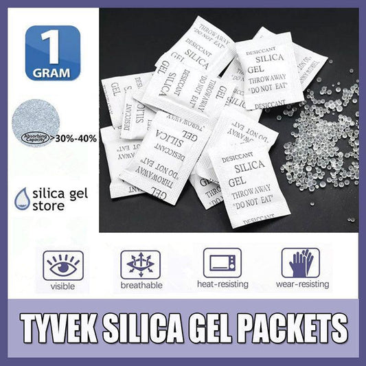 Up To2000X 1G Silica Gel Packets Moisture Absorber Desiccant Reusable Food Grade - 50 PCS