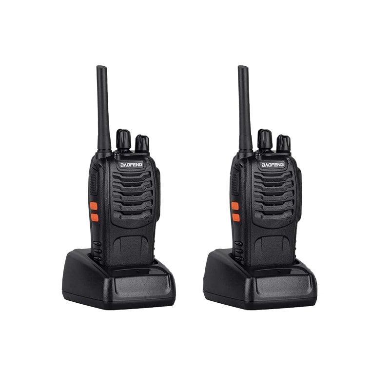 2-6X Bf-88E Two Way Radio Walkie Talkie Uhf 400-470Mhz Handheld and Earbuds - 2 PCS