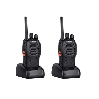 2-6X Bf-88E Two Way Radio Walkie Talkie Uhf 400-470Mhz Handheld and Earbuds - 2 PCS